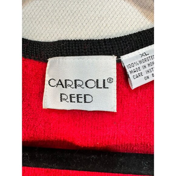Carroll Reed Womens Wool Vest XL Red & Black Embroidered Design - Picture 3 of 10